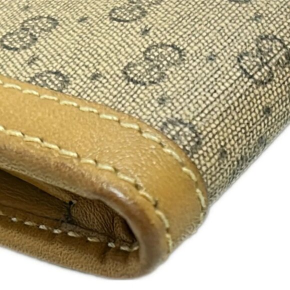 Auth GUCCI Old Gucci/Micro GG - Brown Dark Brown PVC Leather Bifold Wallet - Picture 4 of 9